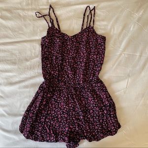 American Eagle Purple Floral Romper